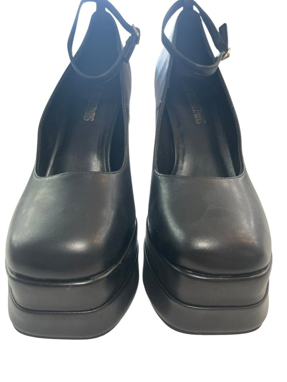 Dream Pairs Black Platform Block Heels Ankle Strap Blocky Women's Size US 11 NIB - Picture 3 of 12